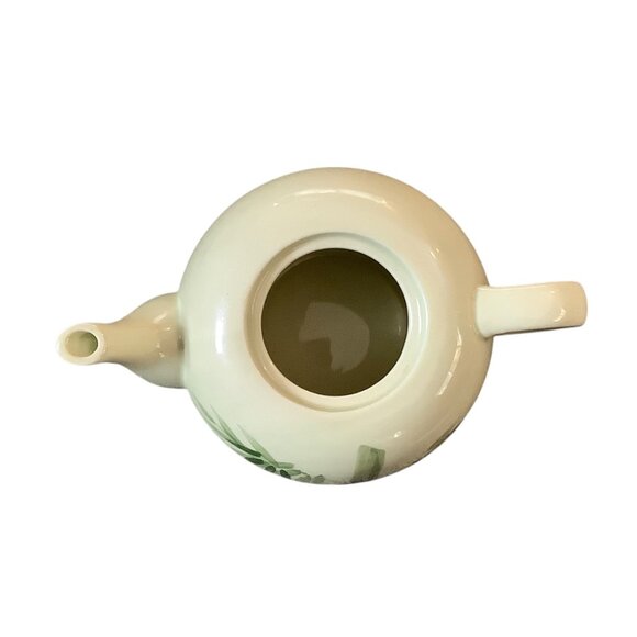 Bamboo Pattern Ceramic Teapot Lid World Market Microwave Dishwasher Safe 8x4” - Picture 5 of 8